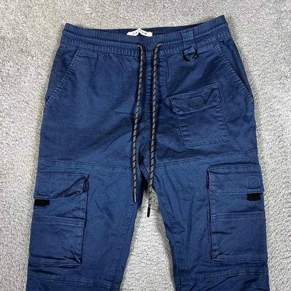PacSun Cargo Pants Mens Small Blue Excellent Drawstring Utility Trousers - Picture 2 of 8